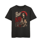 Acid Washed  Oversize Tee "Bad Kitty"