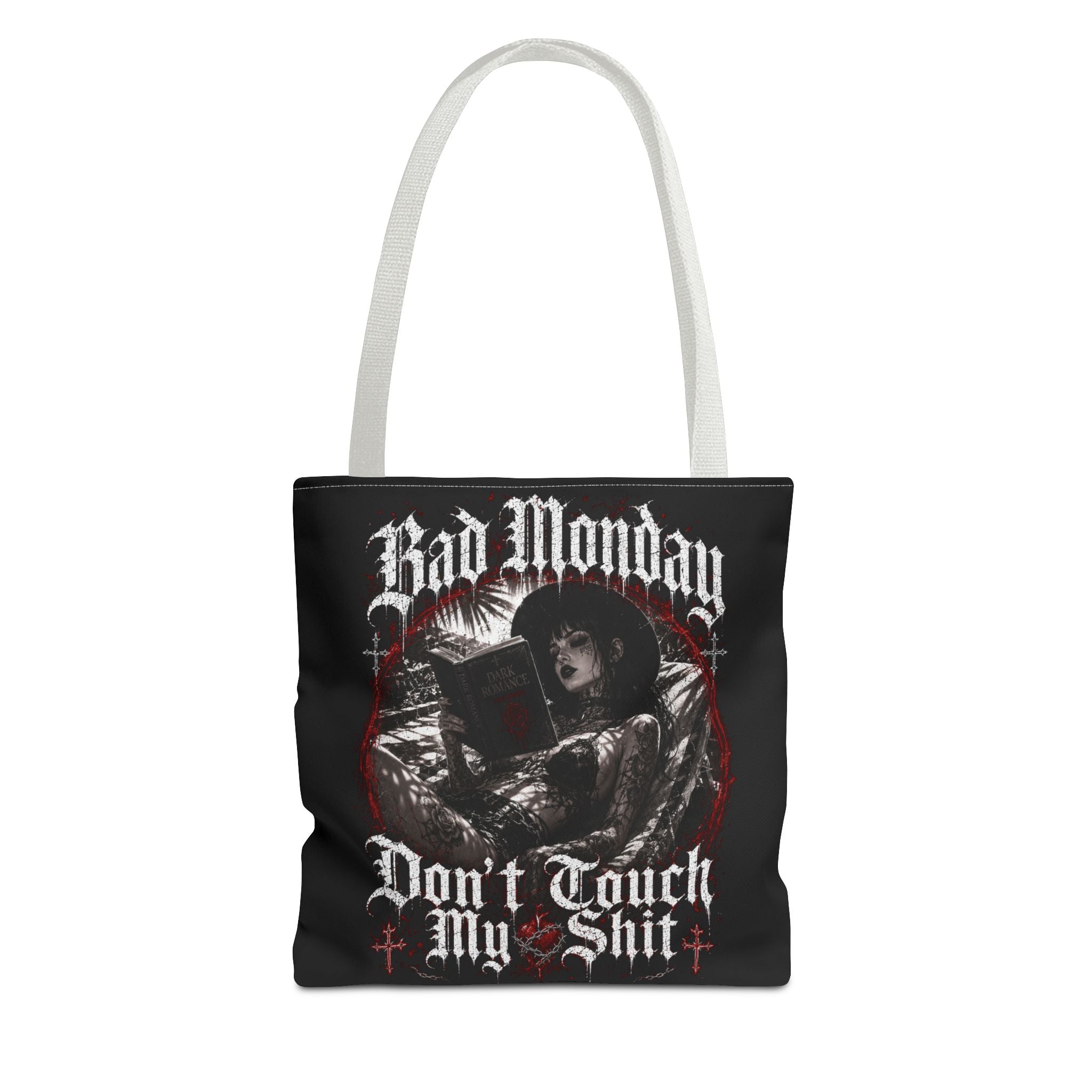 Gothic "Bad Monday - Don't Touch My Shit" Tote Bag