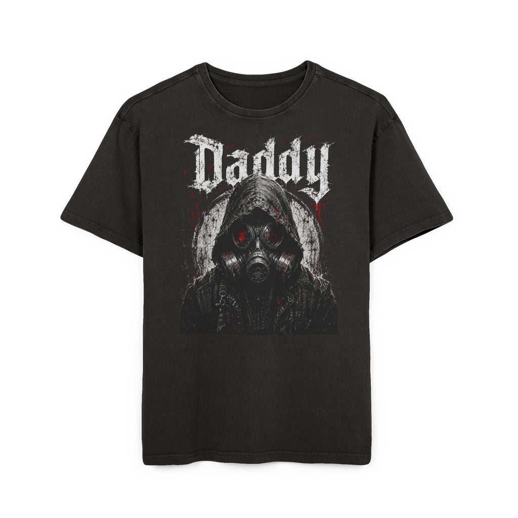 T-Shirt — 'Daddy' Gas Mask Graphic Tee (Acid Wash)