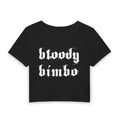 Bloody Bimbo Crop Tee — Edgy Gothic Graphic Women's Baby Tee
