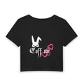 Women's Baby Tee — 'Cuff Me' Bunny Graphic Crop Top