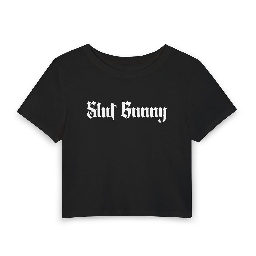 Slut Bunny Women's Baby Tee — Gothic Script Crop Top