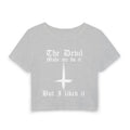 Devil Made Me Do It Crop Tee — Women's Gothic Graphic Baby T-Shirt