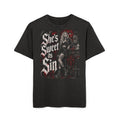 She's Sweet As Sin Graphic Tee — Vintage Gothic Acid‑Wash T‑Shirt
