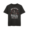 Sinful Charm Graphic Tee — Gothic Vintage Acid Wash Shirt