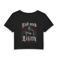 Lilith Gothic Crop Tee — "Y'all Need Lilith" Dark Witch Graphic