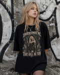Witchy Gothic Tee — "Underestimate Me That Will Be Fun" Oversized Boxy T-Shirt