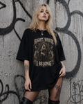 Gothic 'Right Where I Belong' Tee - Vintage Witchy Graphic T-Shirt