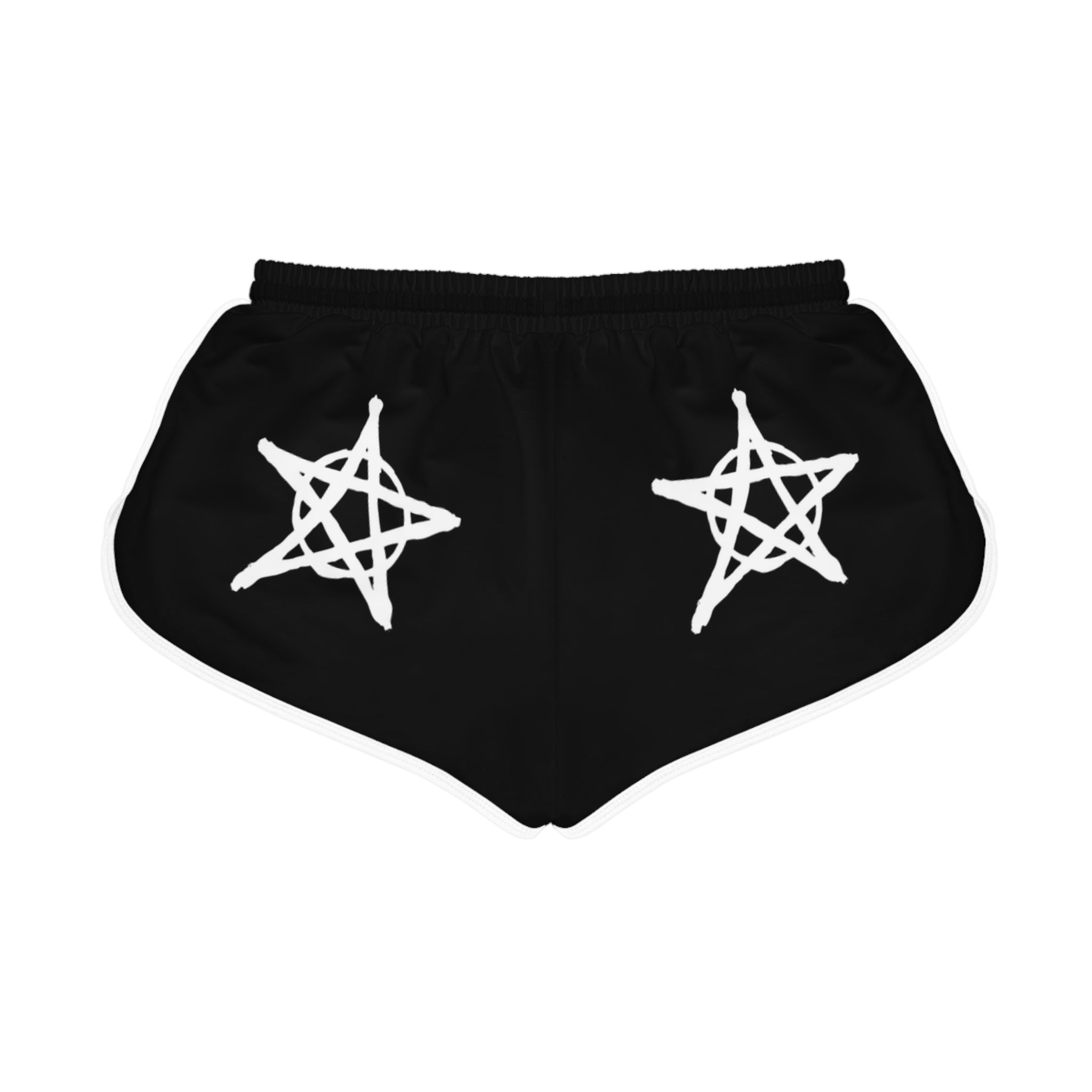 Demonic Pentagram Women's Relaxed Shorts — Black Gothic Lounge Shorts
