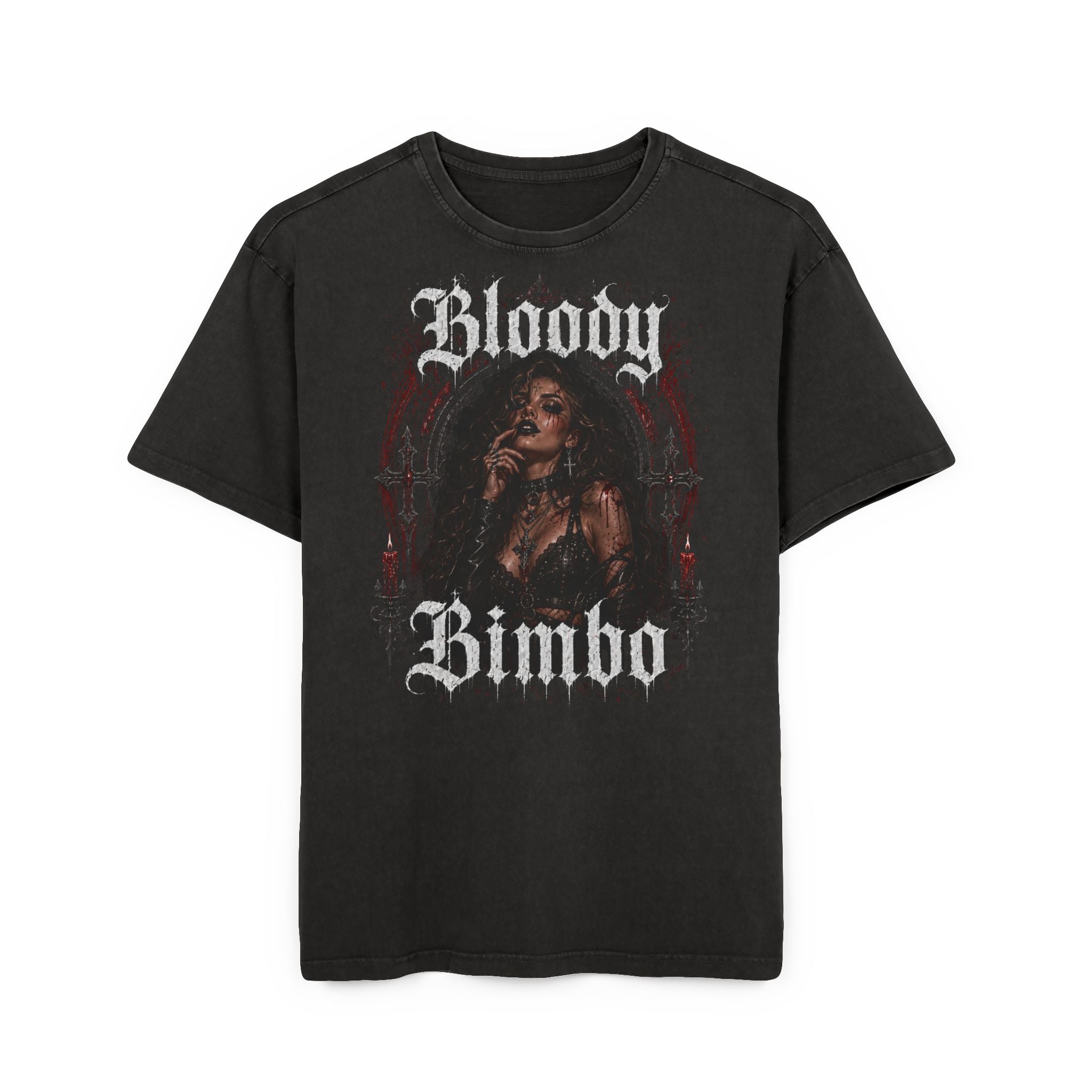 Bloody Bimbo Graphic Tee — Vintage Gothic Oversized T-Shirt