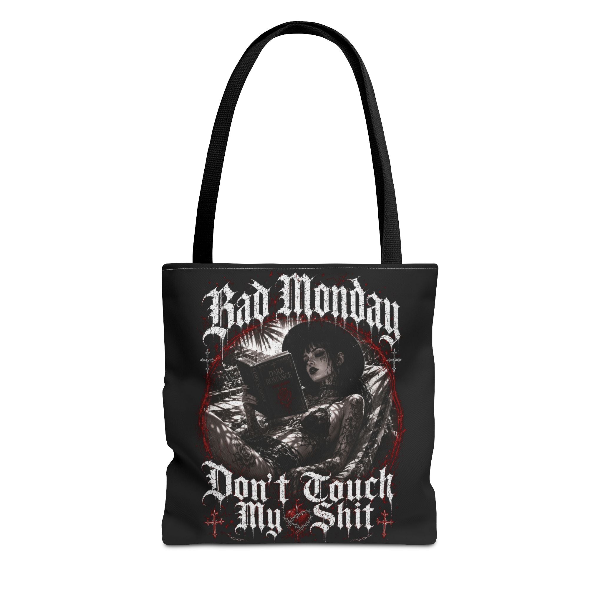 Gothic "Bad Monday - Don't Touch My Shit" Tote Bag