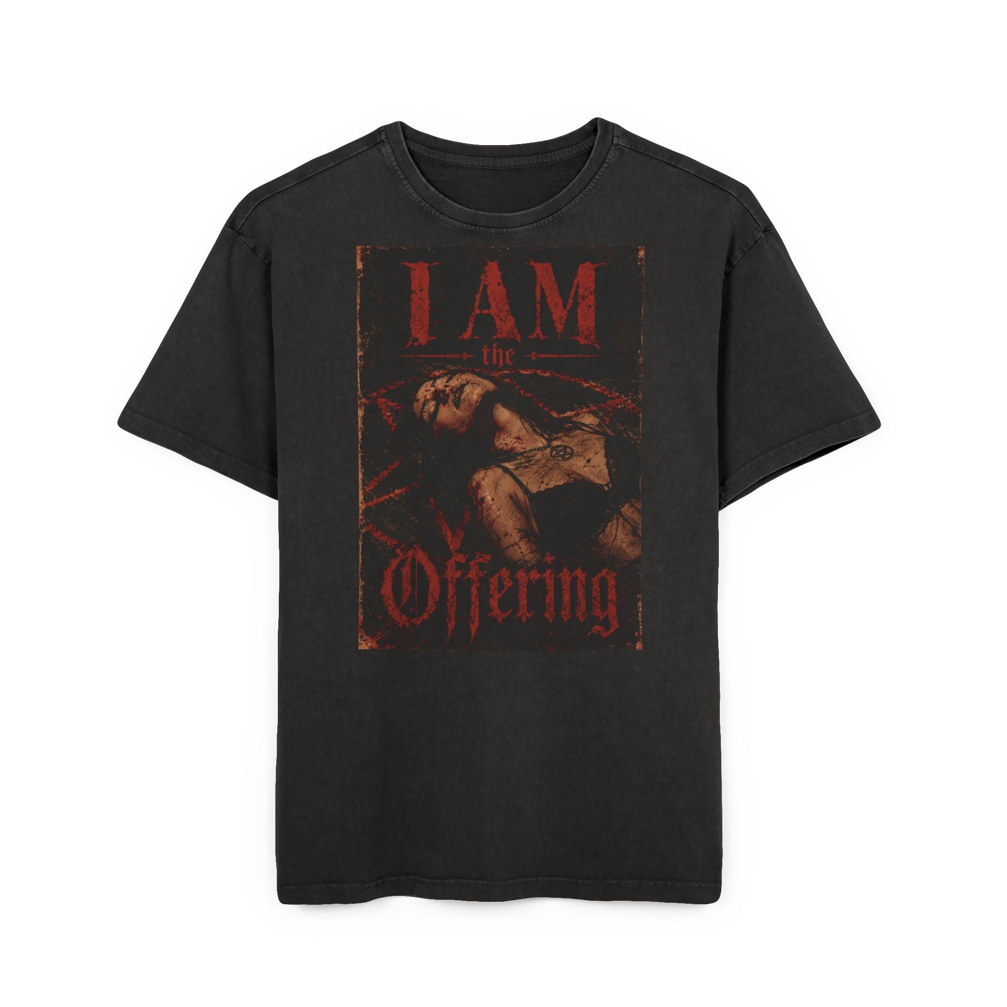 "I Am The Offering" Graphic Tee — Vintage Acid Wash Rock Band Shirt