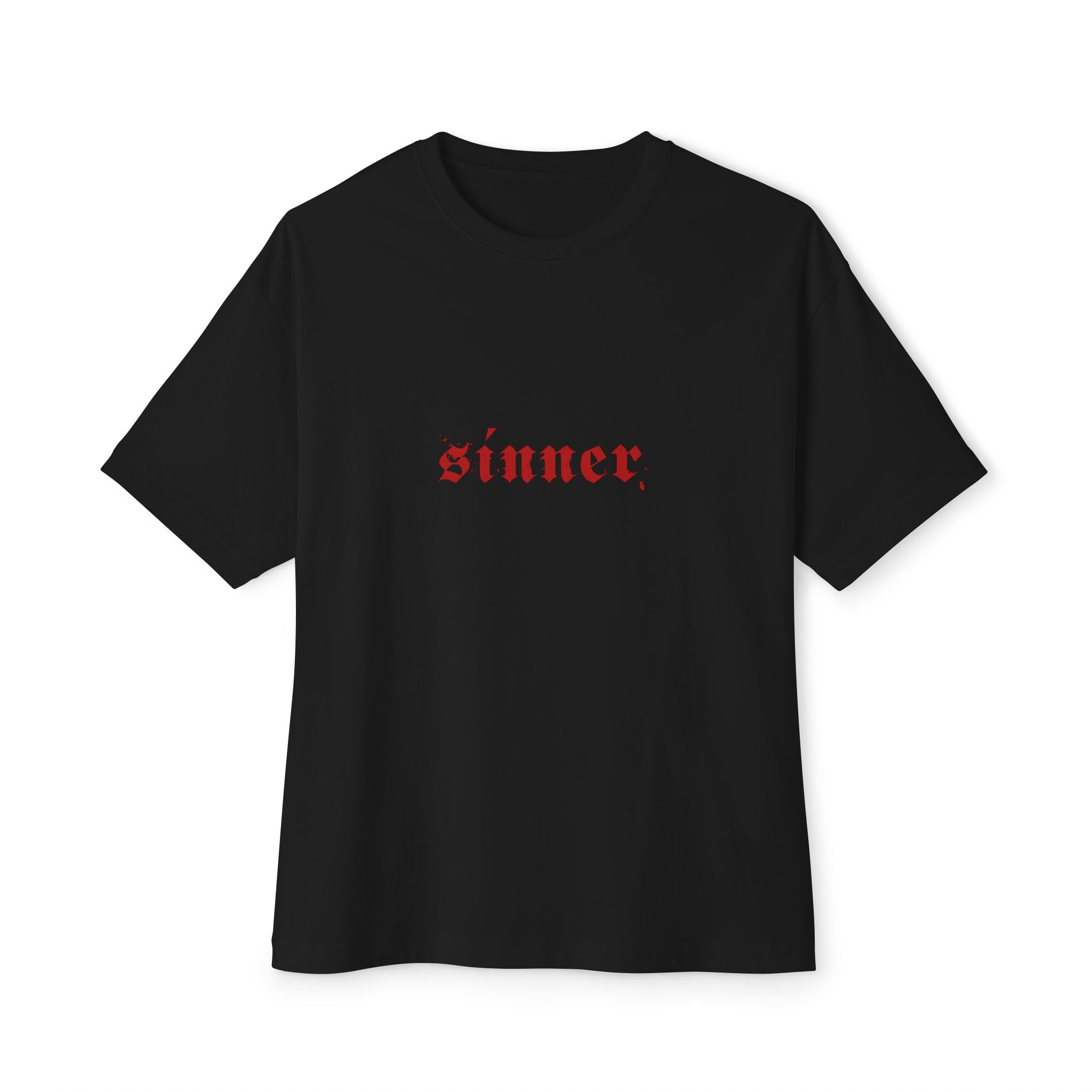 Boxy Tee — “Sinner” Gothic Graphic T‑Shirt (Sinner’s Are Hot Back Print)