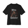 Miss Sinister Gothic Tee — Dark Witch Aesthetic Oversized T-Shirt