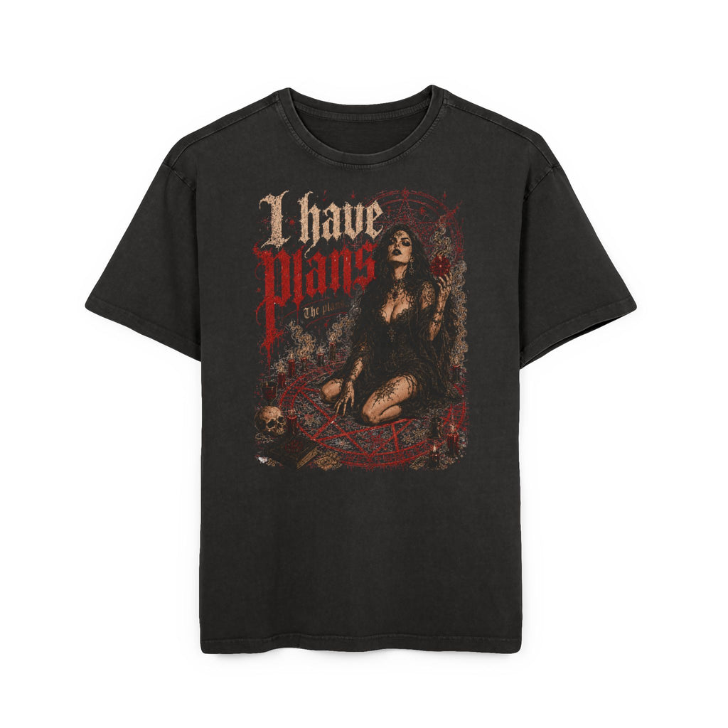 Acid-Wash Heavy Tee “I Have Plans”