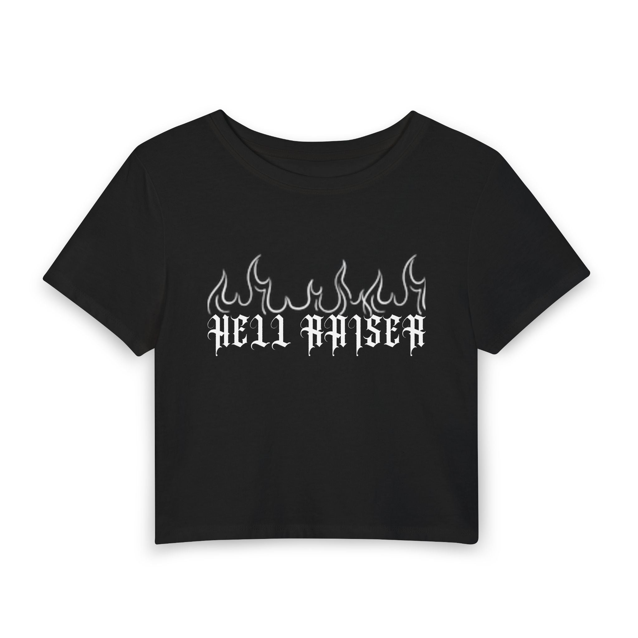Hellraiser Flame Graphic Tee — Women’s Cropped Baby Tee
