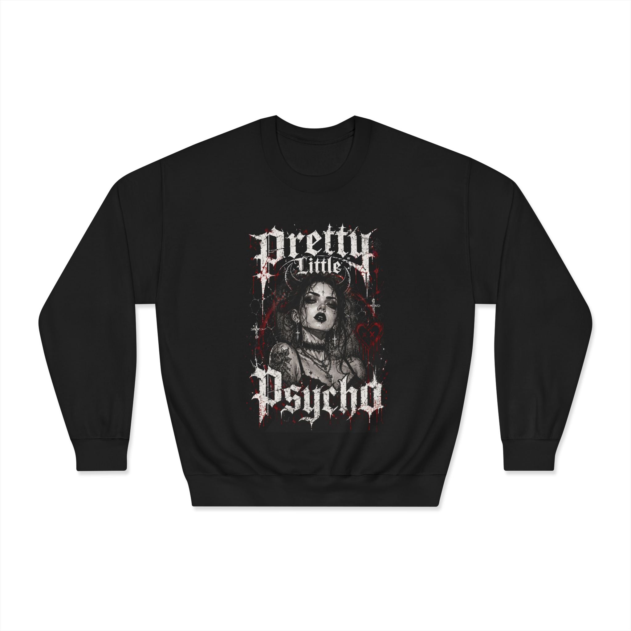 Sweatshirt — "Pretty Little Psycho" Gothic Portrait Crewneck