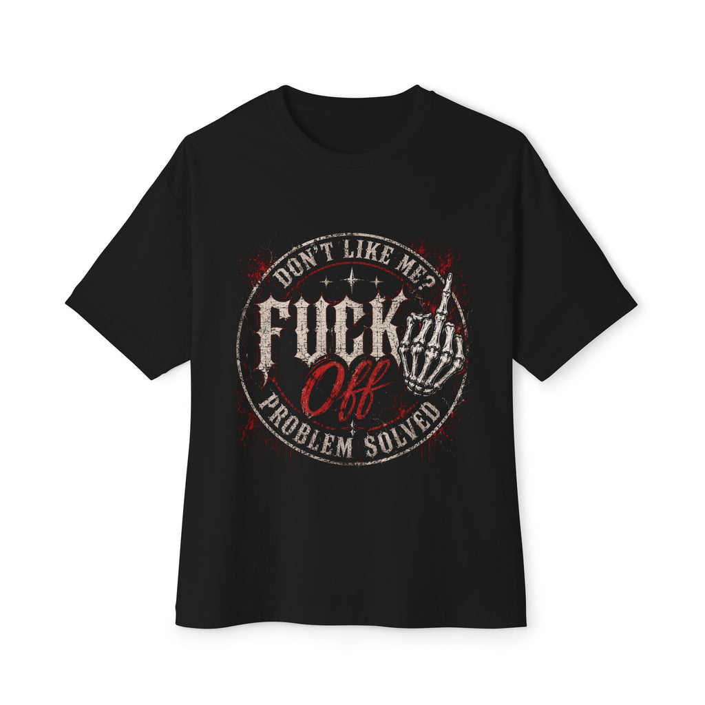 Graphic Tee - "Don't Like Me? F*** Off" Skull Hand Vintage Distressed T-Shirt
