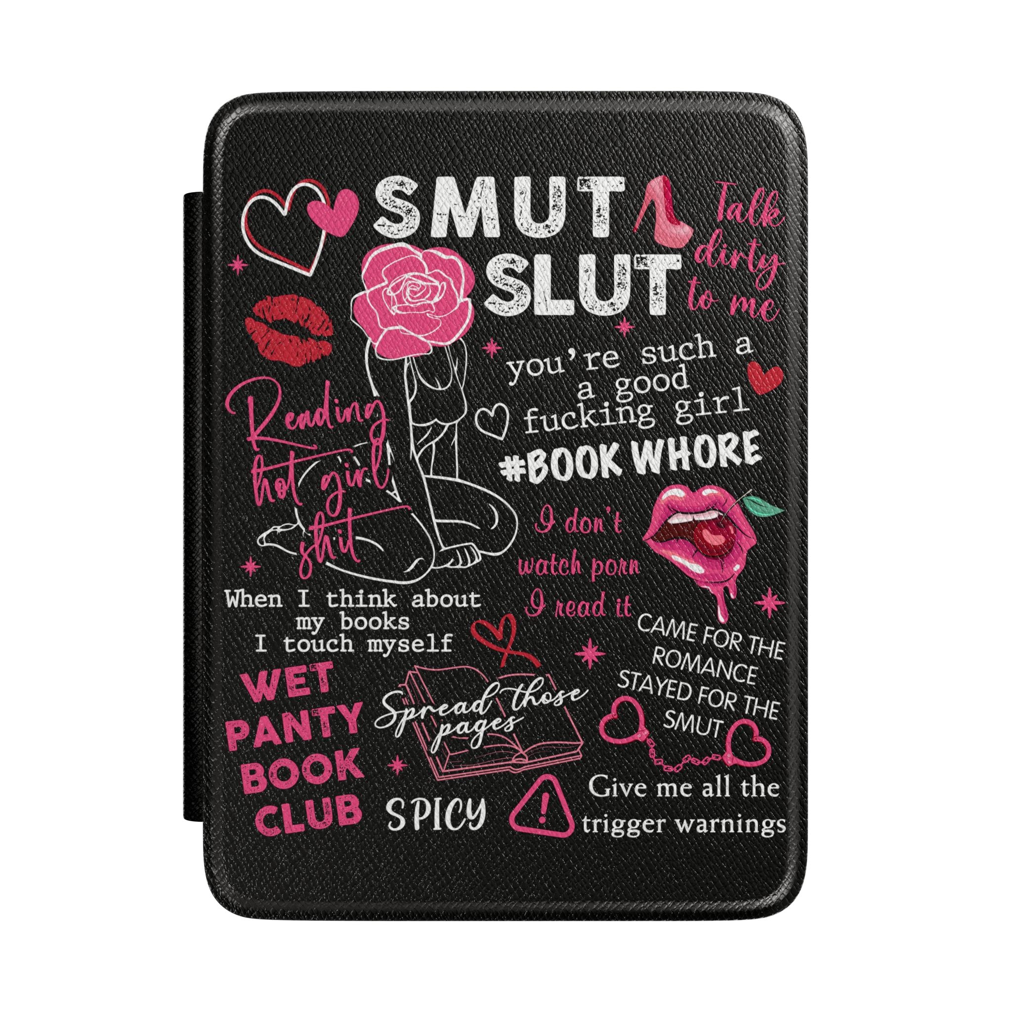 Sexy Book Lover Kindle Case — "Smut Slut" Erotic Romance Reader Cover