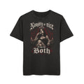 Graphic Tee — "Naughty or Nice I Can Do Both" Vintage Gothic Acid-Wash Shirt
