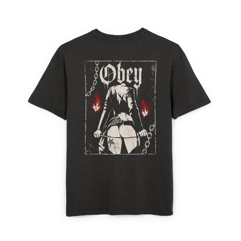 Acid Washed Heavy Oversize Tee "Obey"