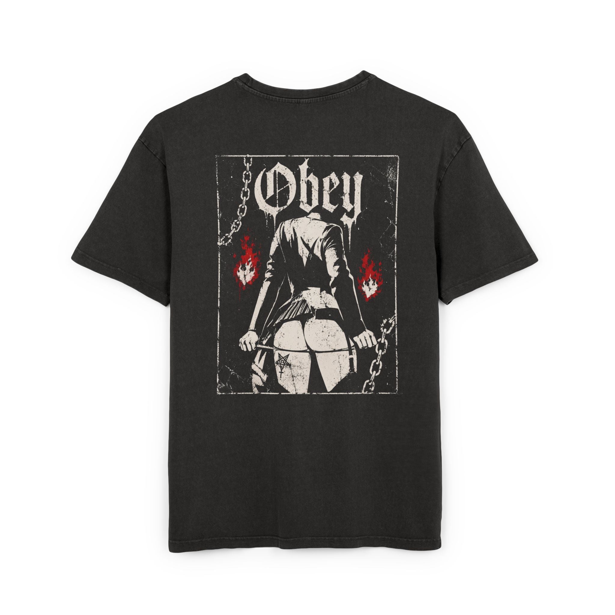 Acid Washed Heavy Oversize Tee "Obey"