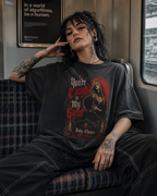 Acid-Wash Graphic Shirt "You're Caught in My Game"
