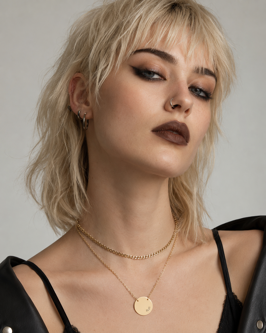 Engraved Slut Necklace 18k Gold / stainless steel