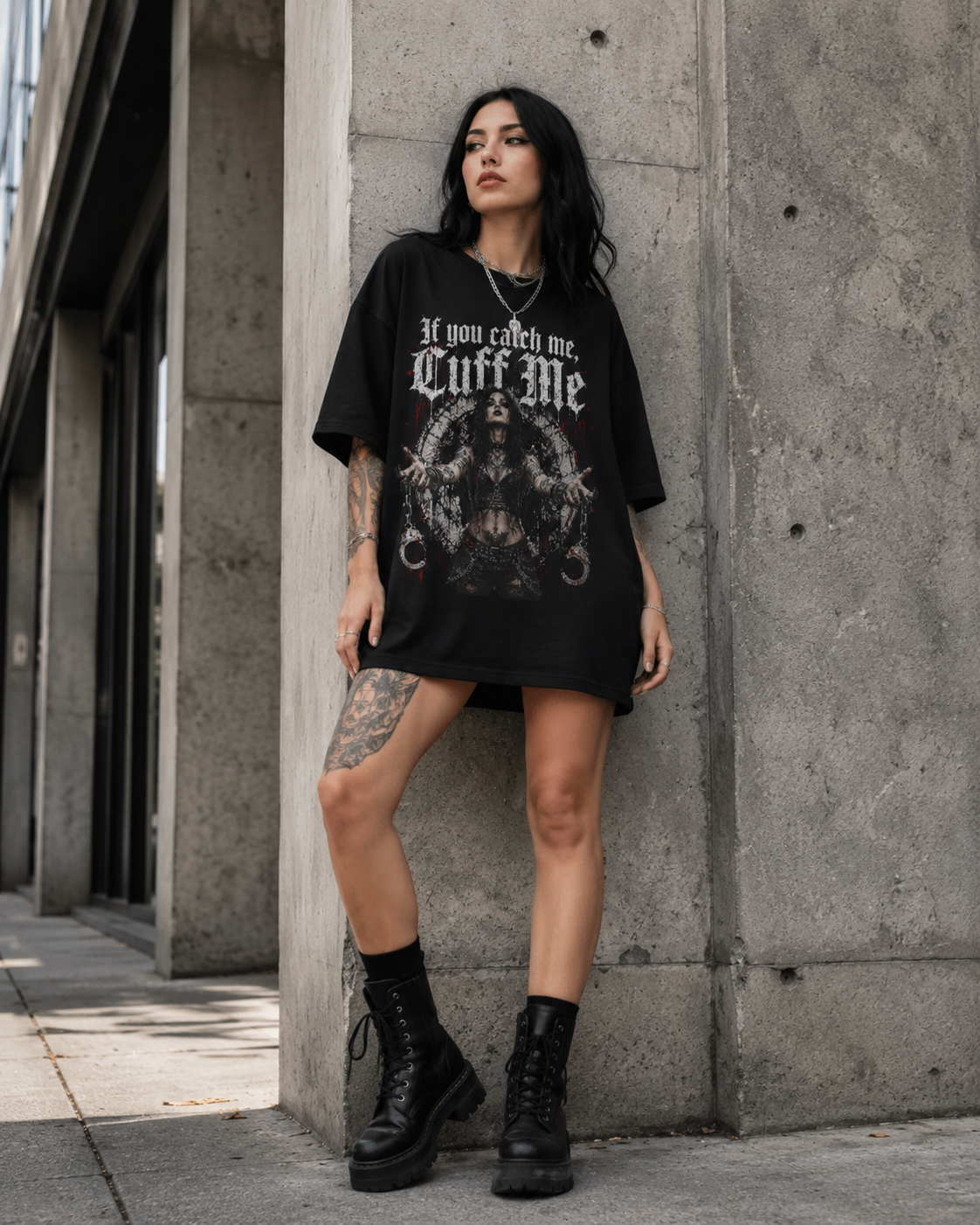 If You Catch Me, Cuff Me Gothic Graphic Tee