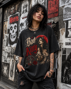 Acid Washed  Oversize Tee "Bad Kitty"