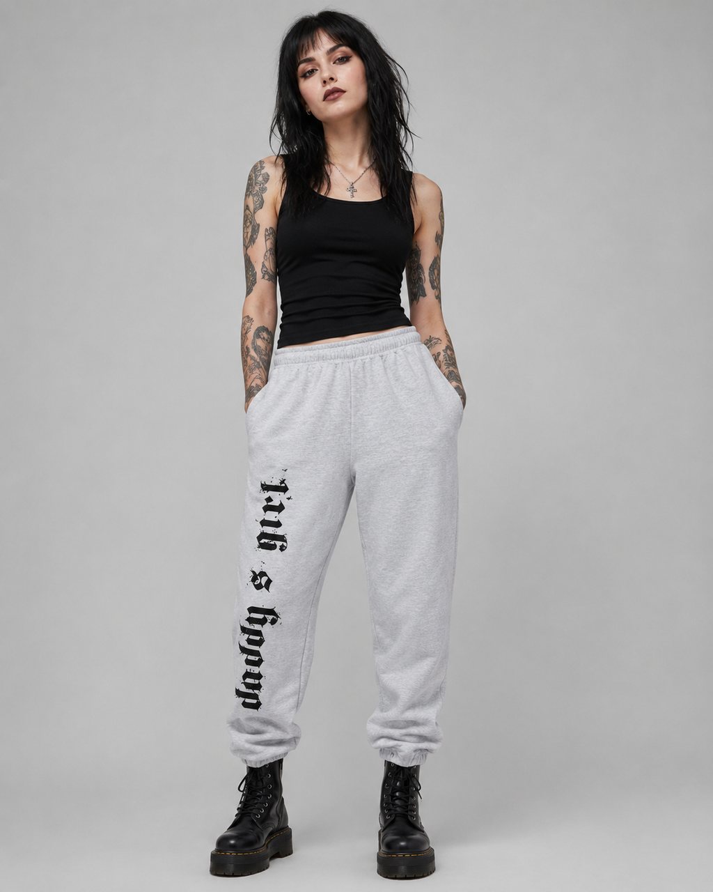 Gothic Script 'Daddy's Girl' Side-Leg Sweatpants — Streetwear Joggers