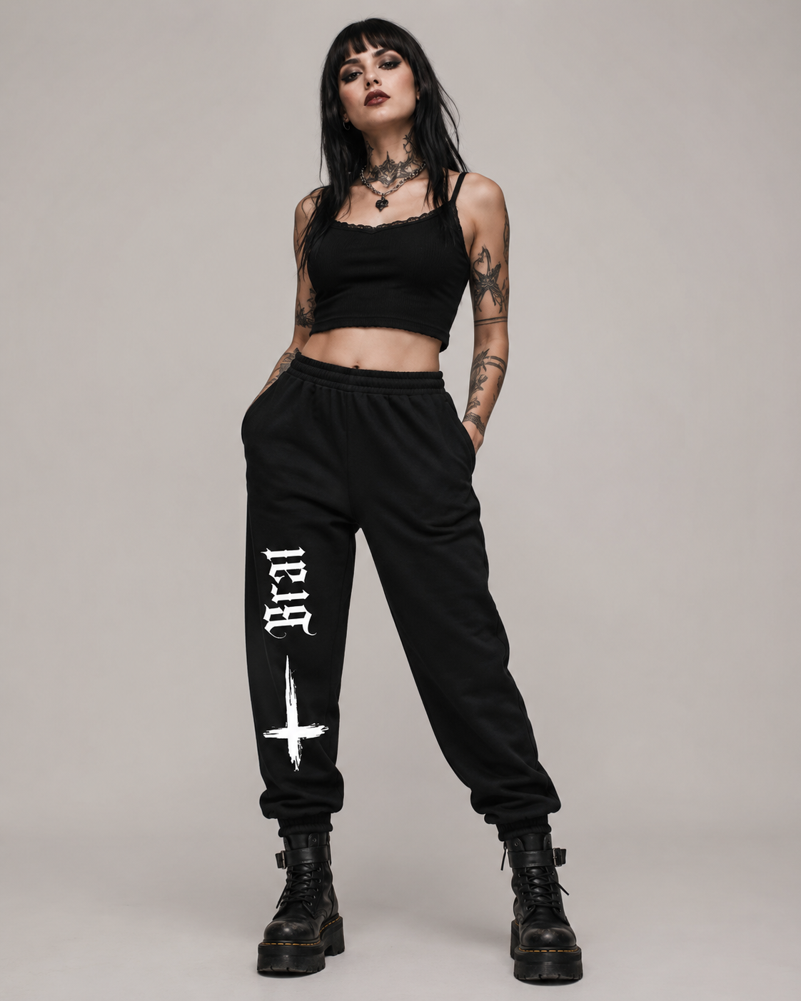 Gothic 'Brat' Sweatpants — Black Streetwear Joggers