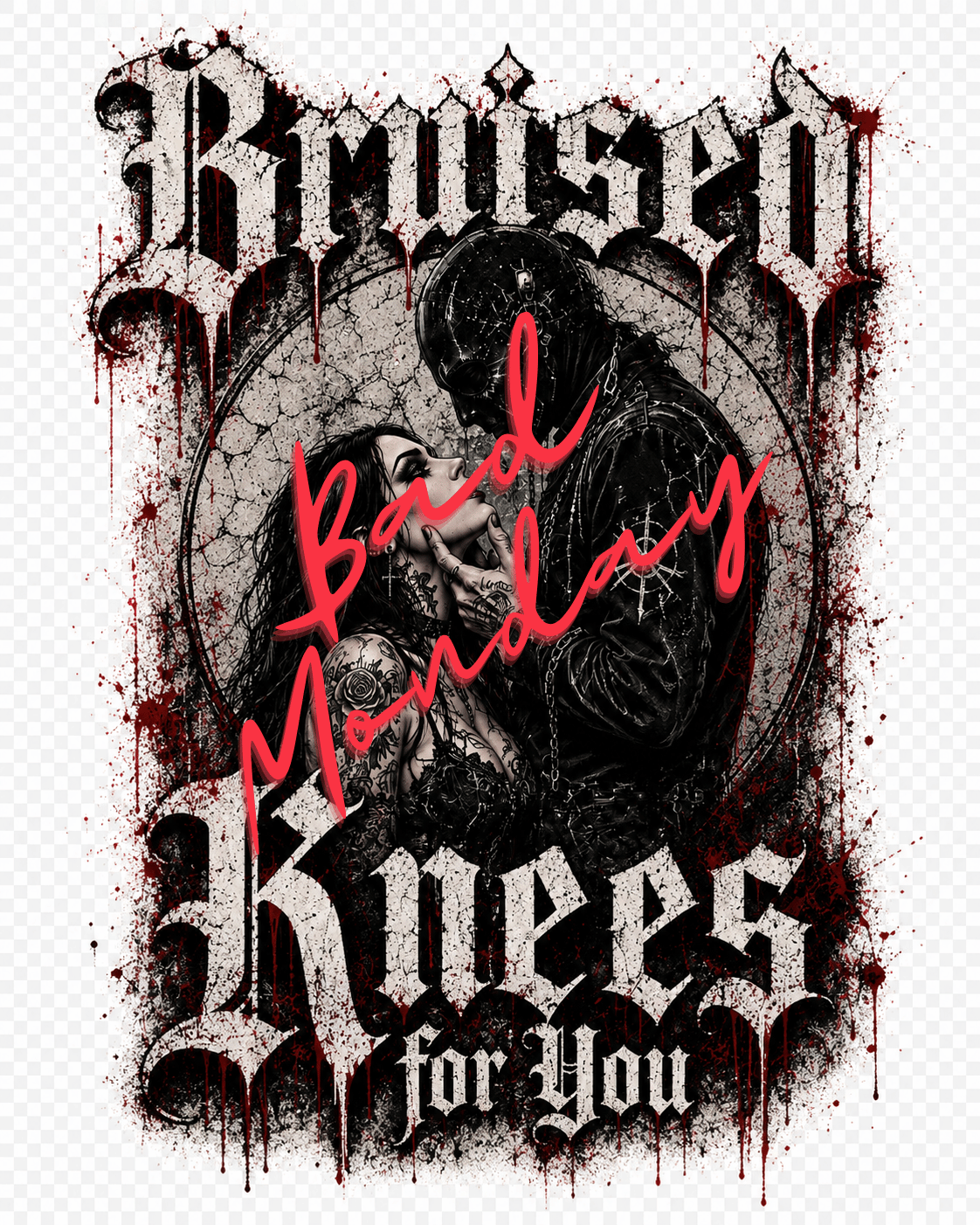 Bruised Knees Tee — Gothic Skull Graphic Boxy T-Shirt