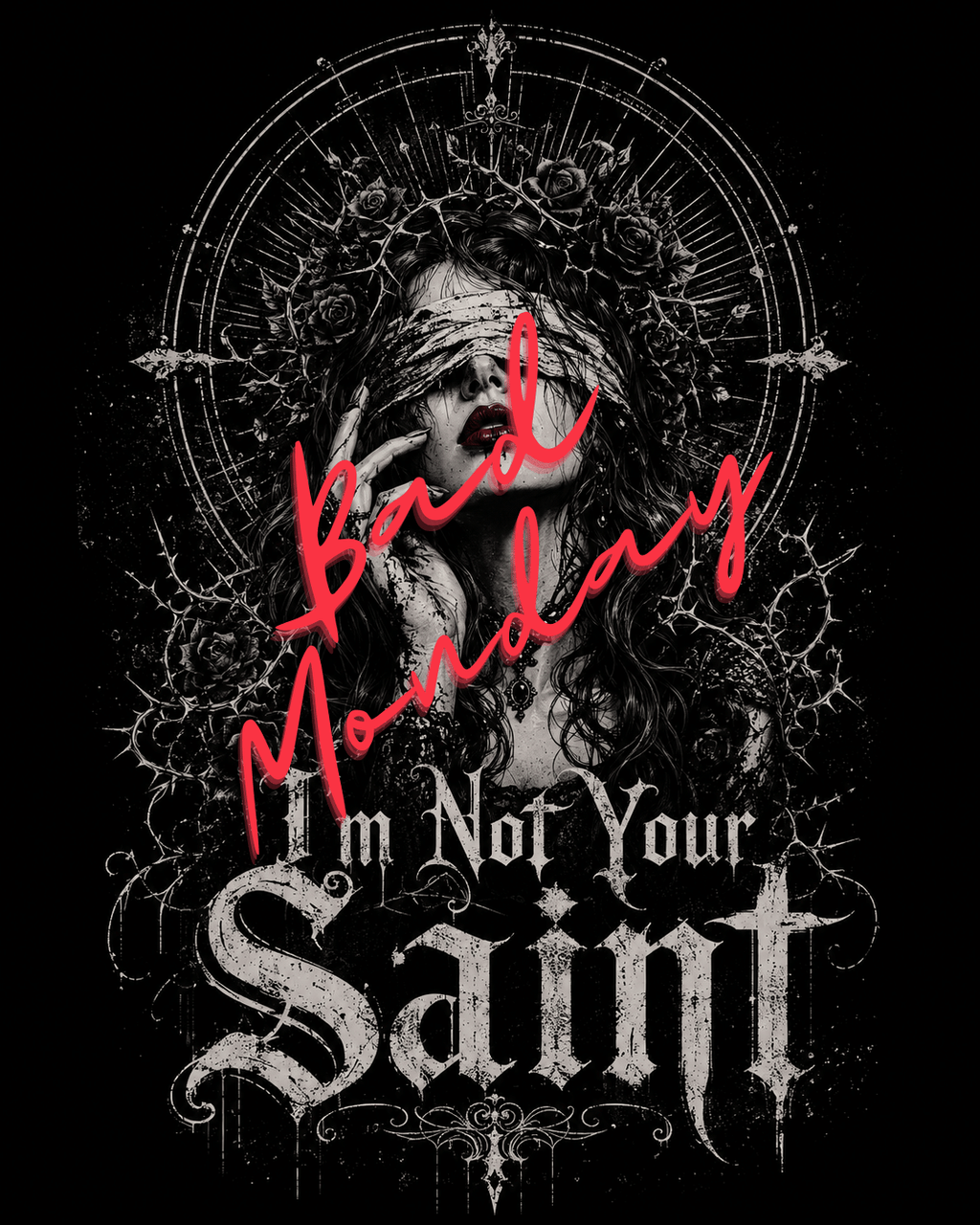 I'm Not Your Saint Tee — Gothic Oversized Boxy T-Shirt