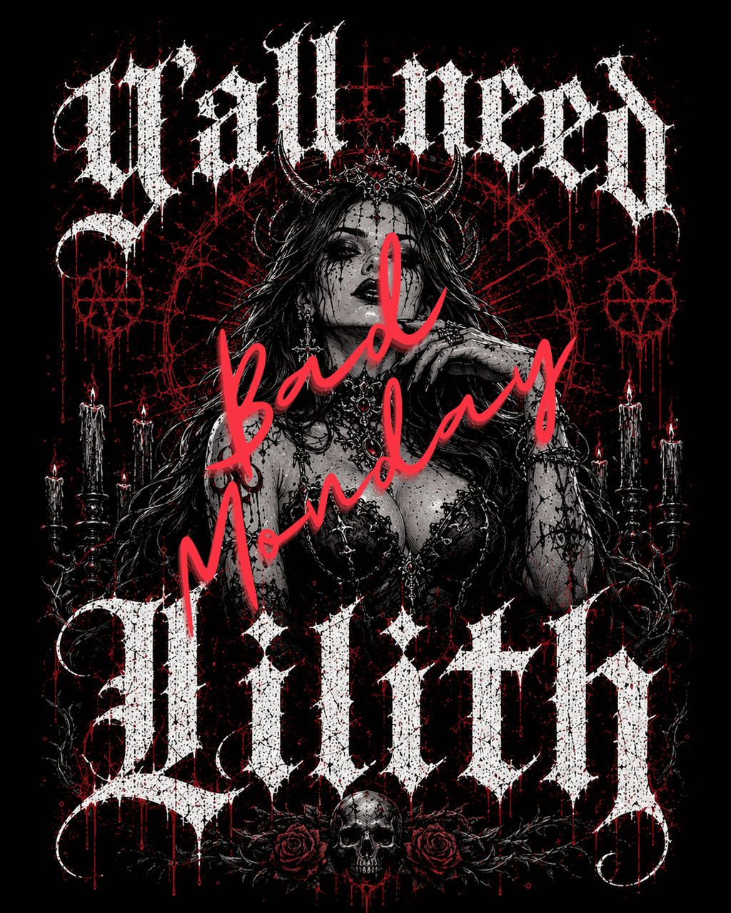 Lilith Gothic Crop Tee — "Y'all Need Lilith" Dark Witch Graphic
