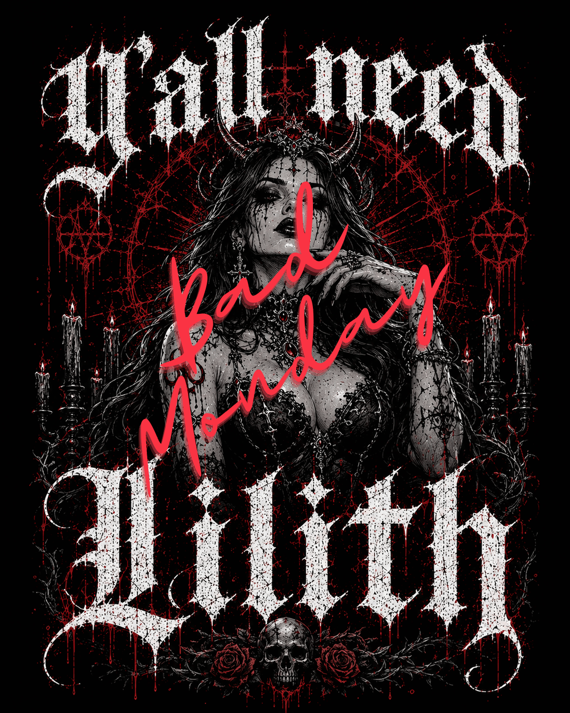 Lilith Gothic Crop Tee — "Y'all Need Lilith" Dark Witch Graphic